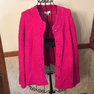 NWOT Bright Pink Christopher and Banks Sweater